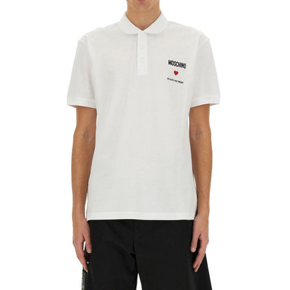 Moschino Couture Weißes Baumwoll-Poloshirt