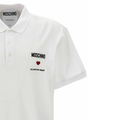 Moschino Couture Weißes Baumwoll-Poloshirt