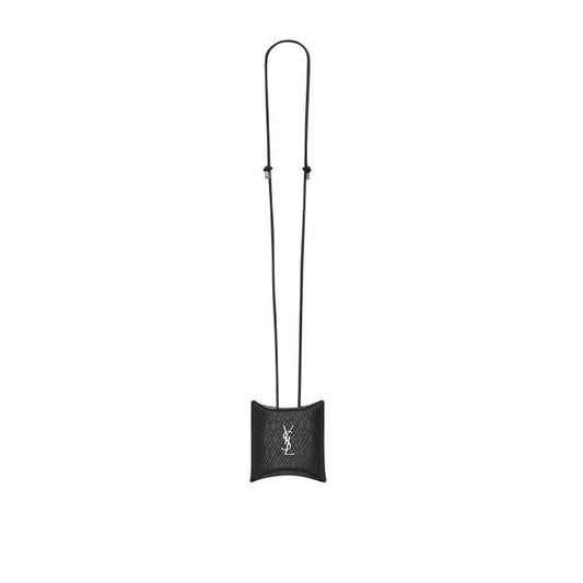 Saint Laurent Airpod-Hülle aus schwarzem Kalbsleder