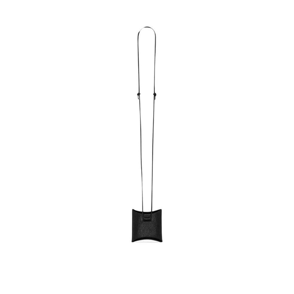 Saint Laurent Airpod-Hülle aus schwarzem Kalbsleder