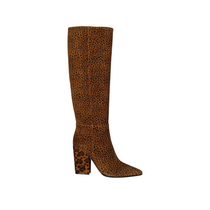 Sergio Rossi – Lederstiefel mit Leopardenmuster