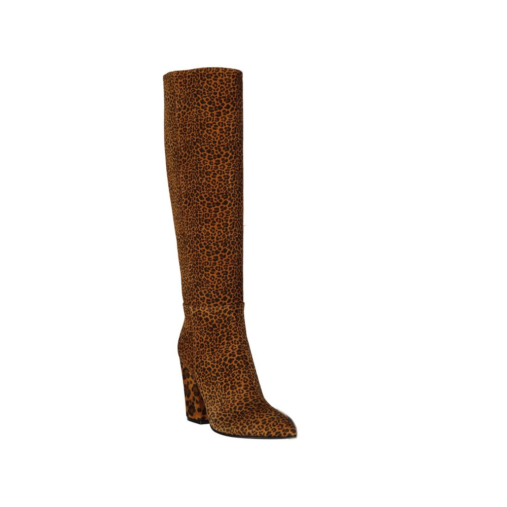 Sergio Rossi – Lederstiefel mit Leopardenmuster