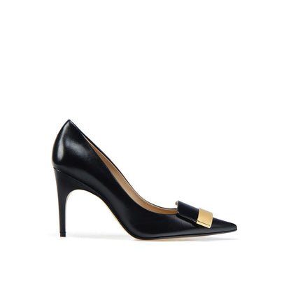 Sergio Rossi Black Calfskin High Heel Pumps