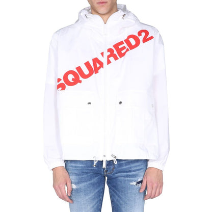 Dsquared² Logo-Windjacke mit Kapuze