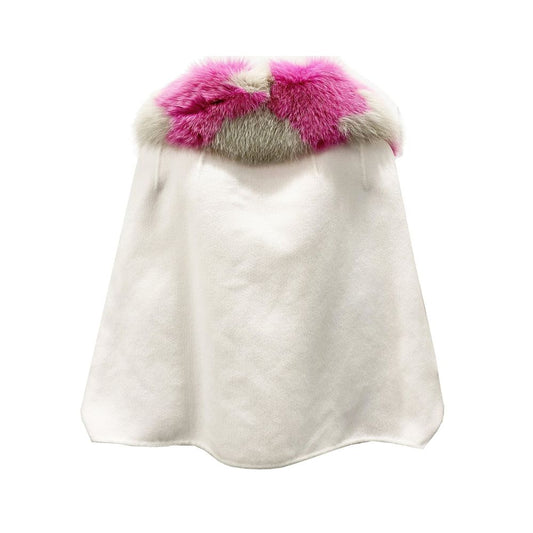 Fendi – Cape-Jacke aus Kaschmir mit Pelzkragen