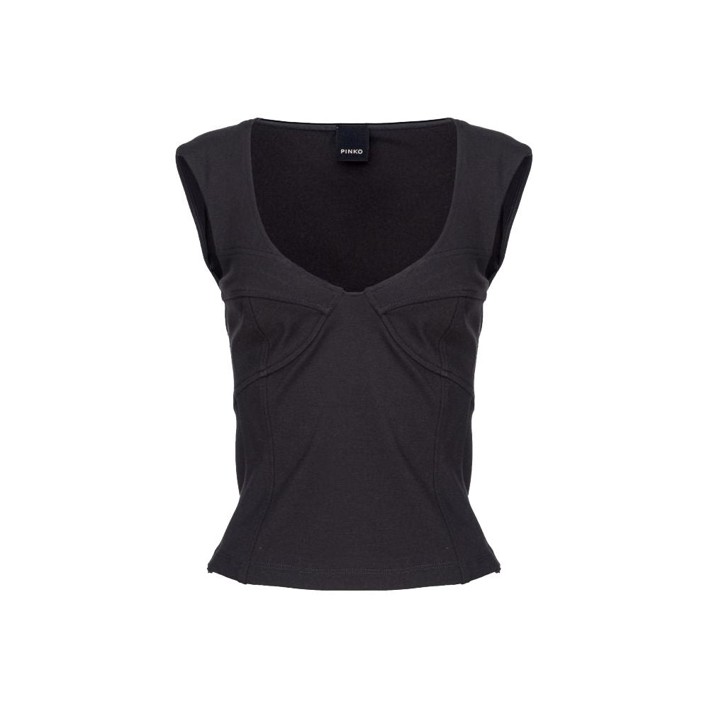 PINKO Schwarzes Viskose-Top für Damen