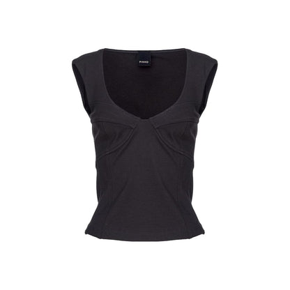 PINKO Schwarzes Viskose-Top für Damen