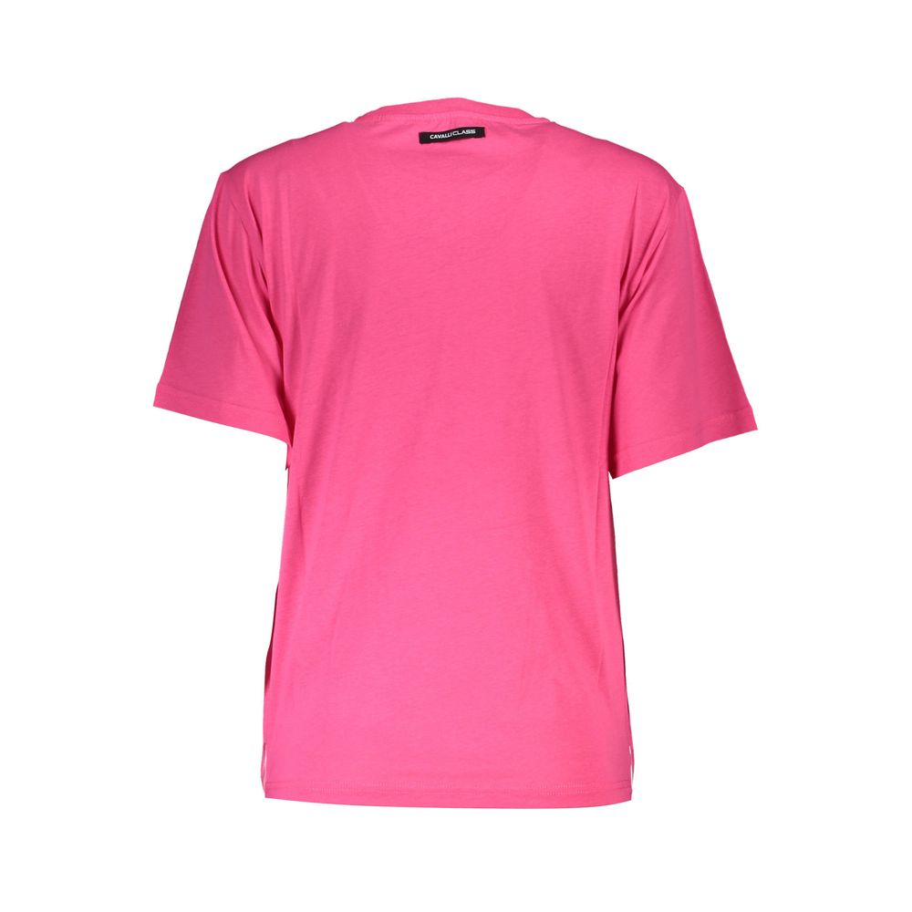 Cavalli Class Pink Cotton Women T-Shirt