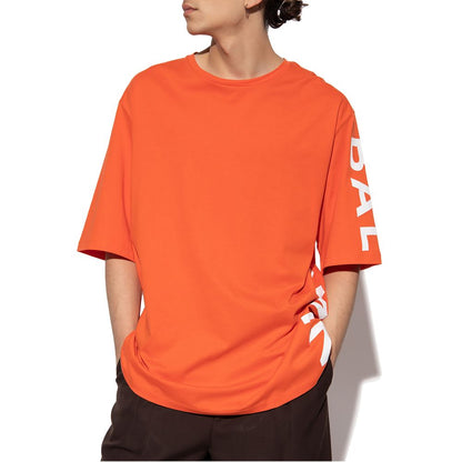 Orangefarbenes Baumwoll-T-Shirt von Balmain