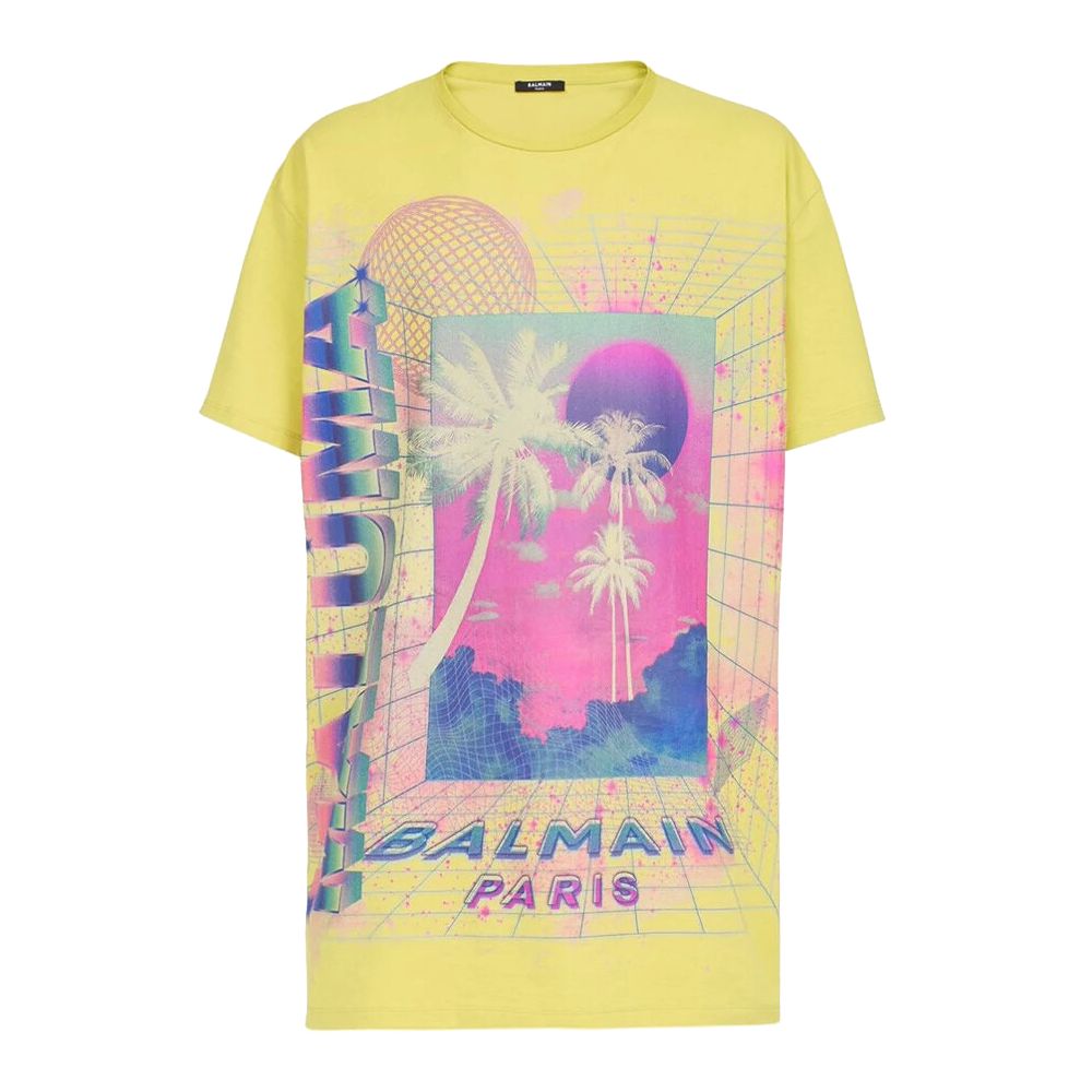 Gelbes Baumwoll-T-Shirt von Balmain