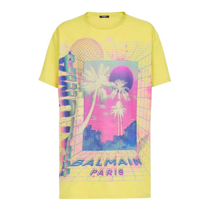 Gelbes Baumwoll-T-Shirt von Balmain