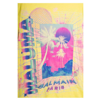 Gelbes Baumwoll-T-Shirt von Balmain