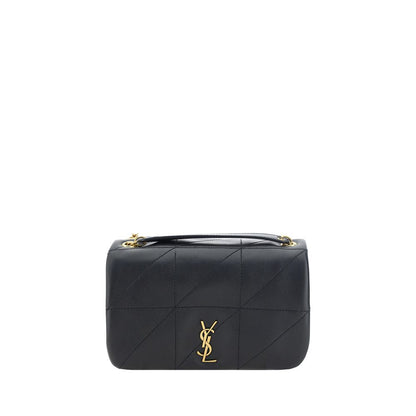 Saint Laurent Schwarze Lammschultertasche aus Ovis Aries Leder