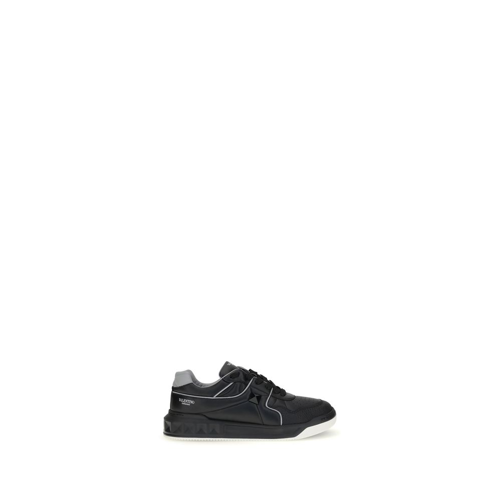 Valentino Garavani Schwarze Kalbsleder-Sneaker Bos Taurus mit niedrigem Schaft
