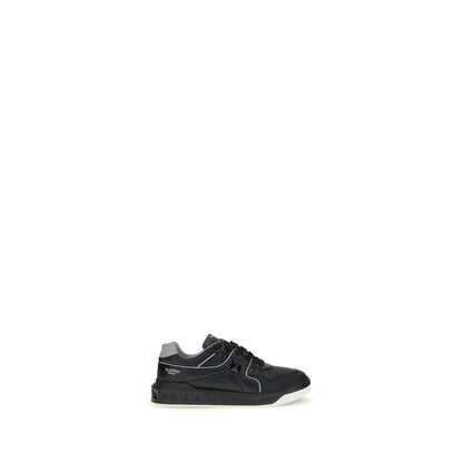 Valentino Garavani Schwarze Kalbsleder-Sneaker Bos Taurus mit niedrigem Schaft