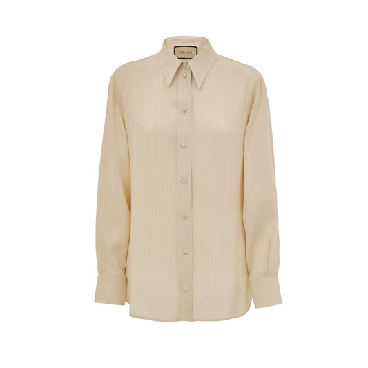 Gucci Beige Silk Pattern Shirt