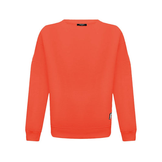 Balmain Orangefarbener Baumwollpullover für Herren