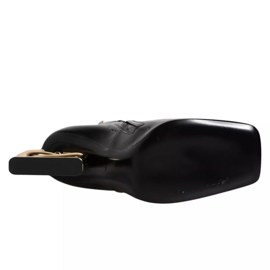 Dolce &amp; Gabbana – Schwarze Jackie-Stiefel aus Leder mit halbhoher Wadenhöhe