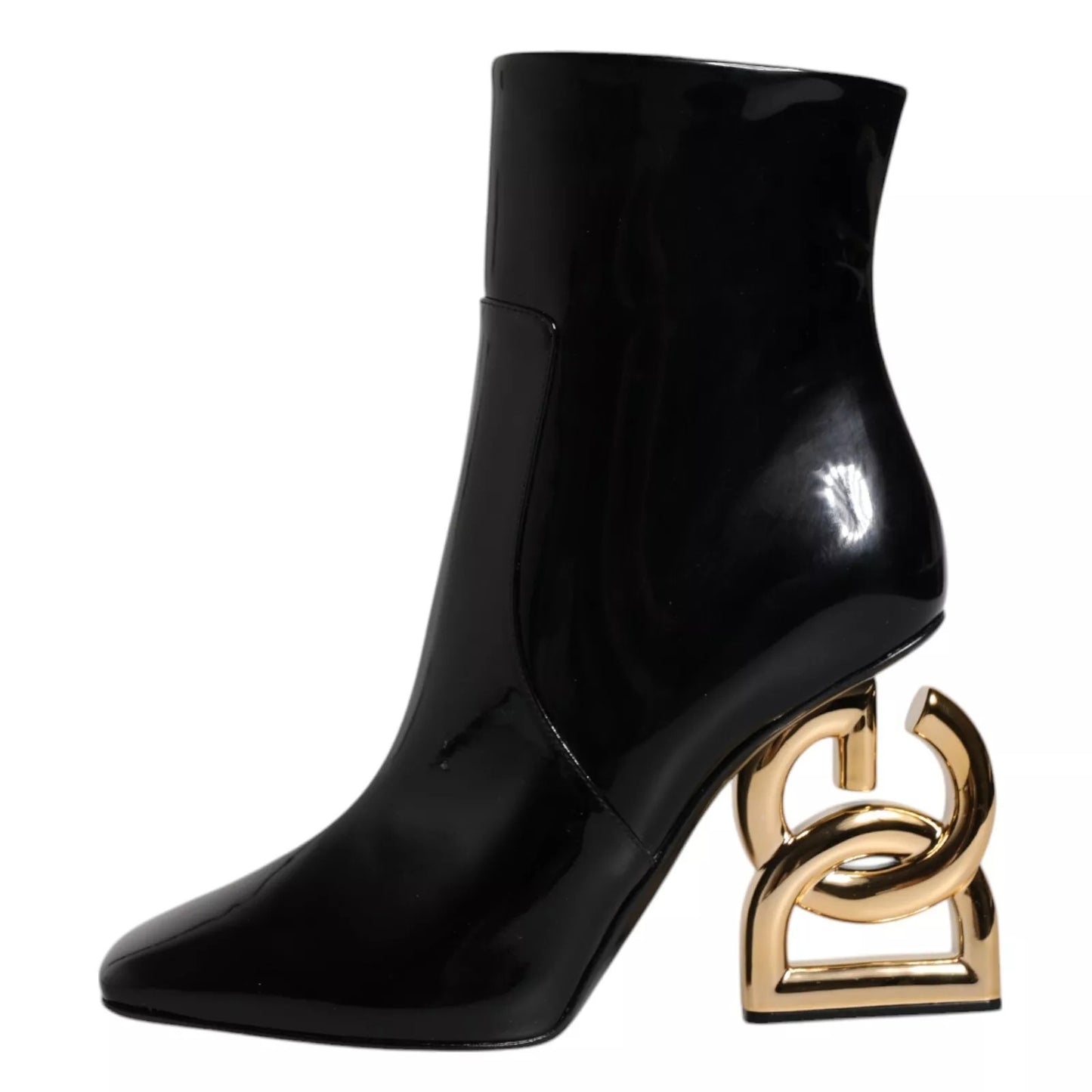 Dolce &amp; Gabbana – Schwarze Jackie-Stiefel aus Leder mit halbhoher Wadenhöhe