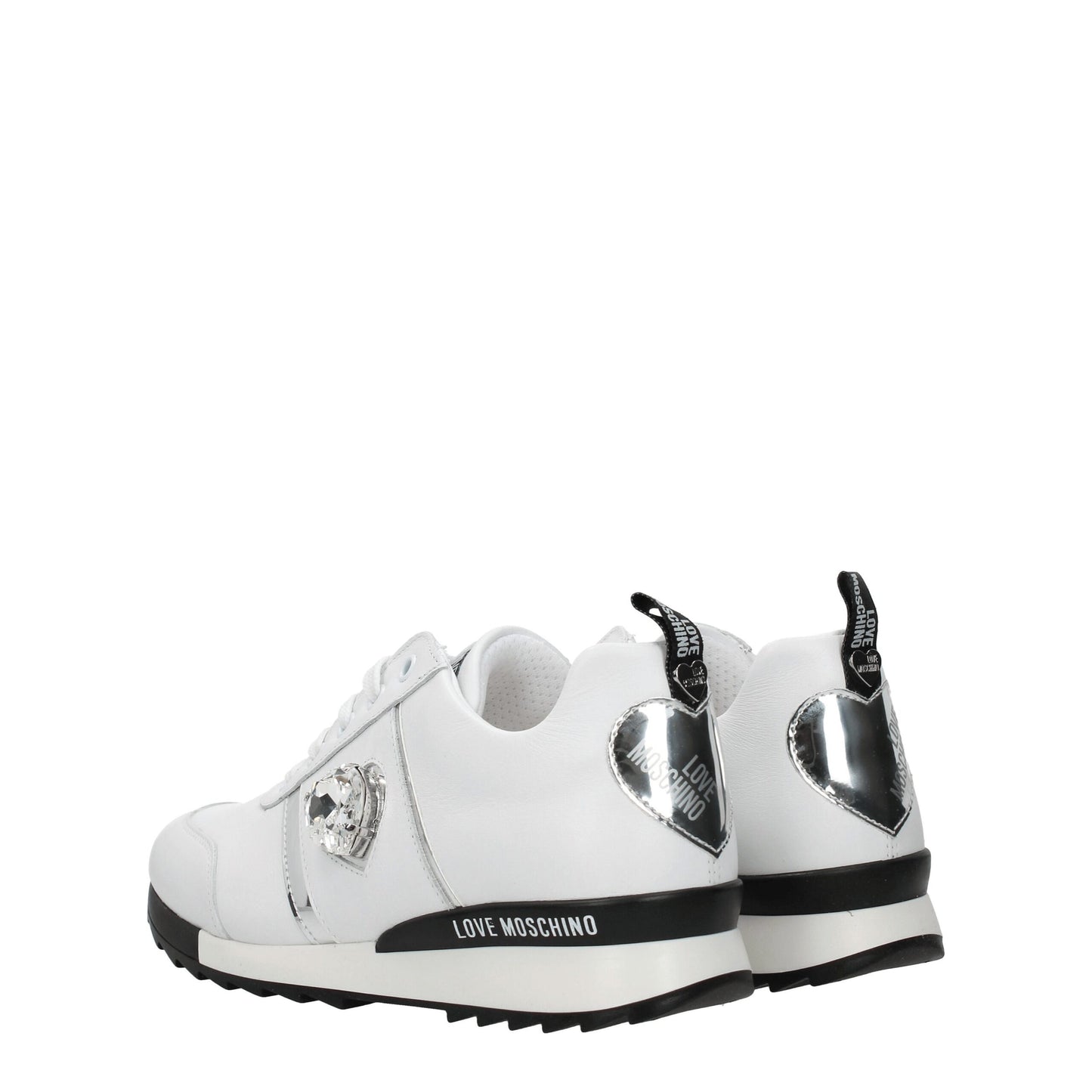 Love Moschino White Leather Low Top Sneakers
