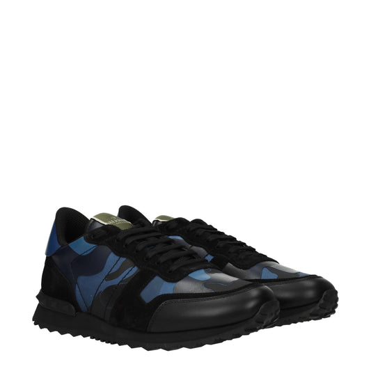 Valentino Garavani Blaue Leder Low-Tops