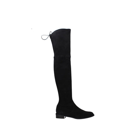 Stuart Weitzman Overknee-Stiefel aus schwarzem Leder