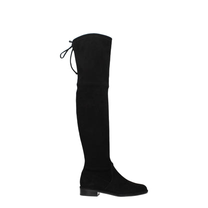 Stuart Weitzman Overknee-Stiefel aus schwarzem Leder