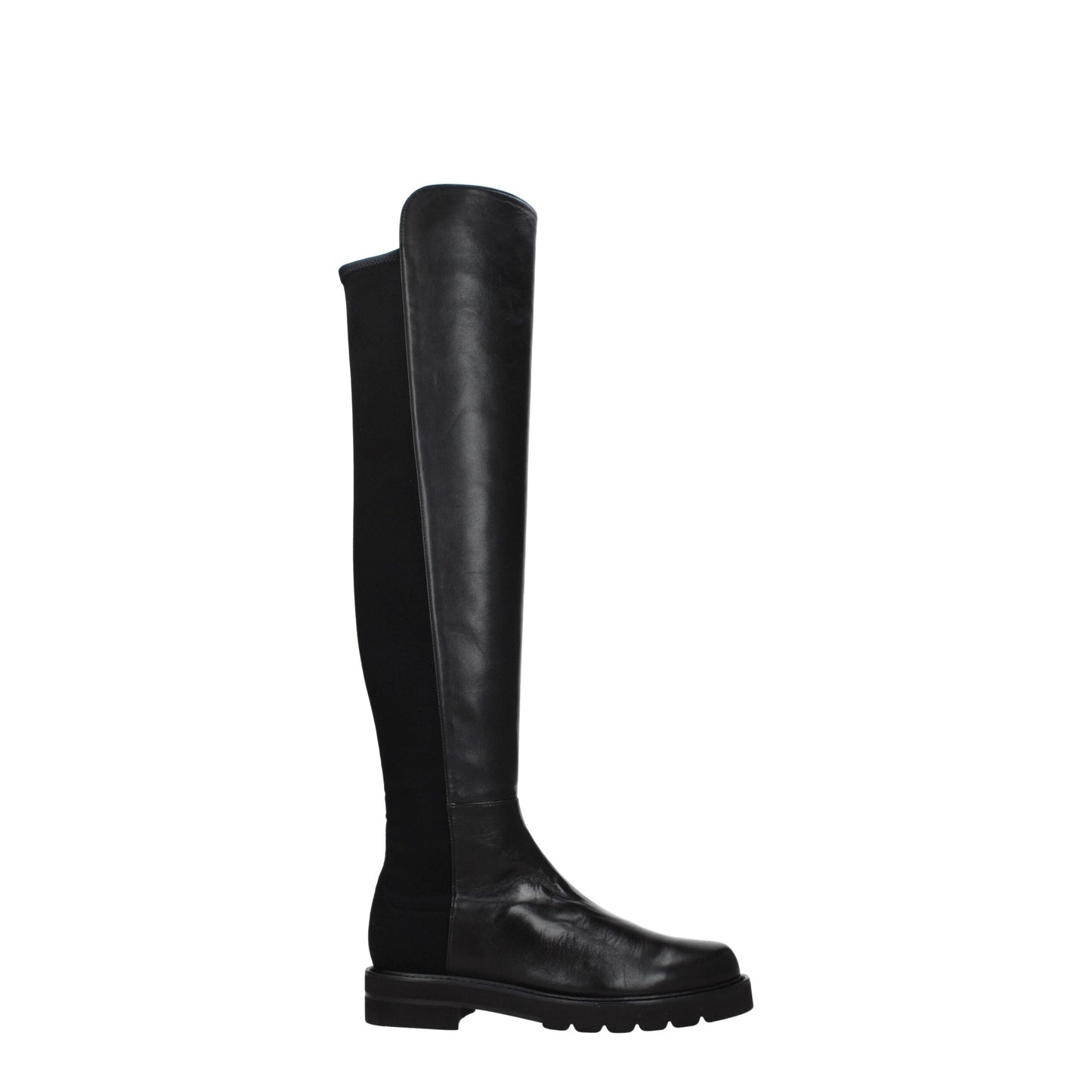 Stuart Weitzman Overknee-Stiefel aus schwarzem Leder