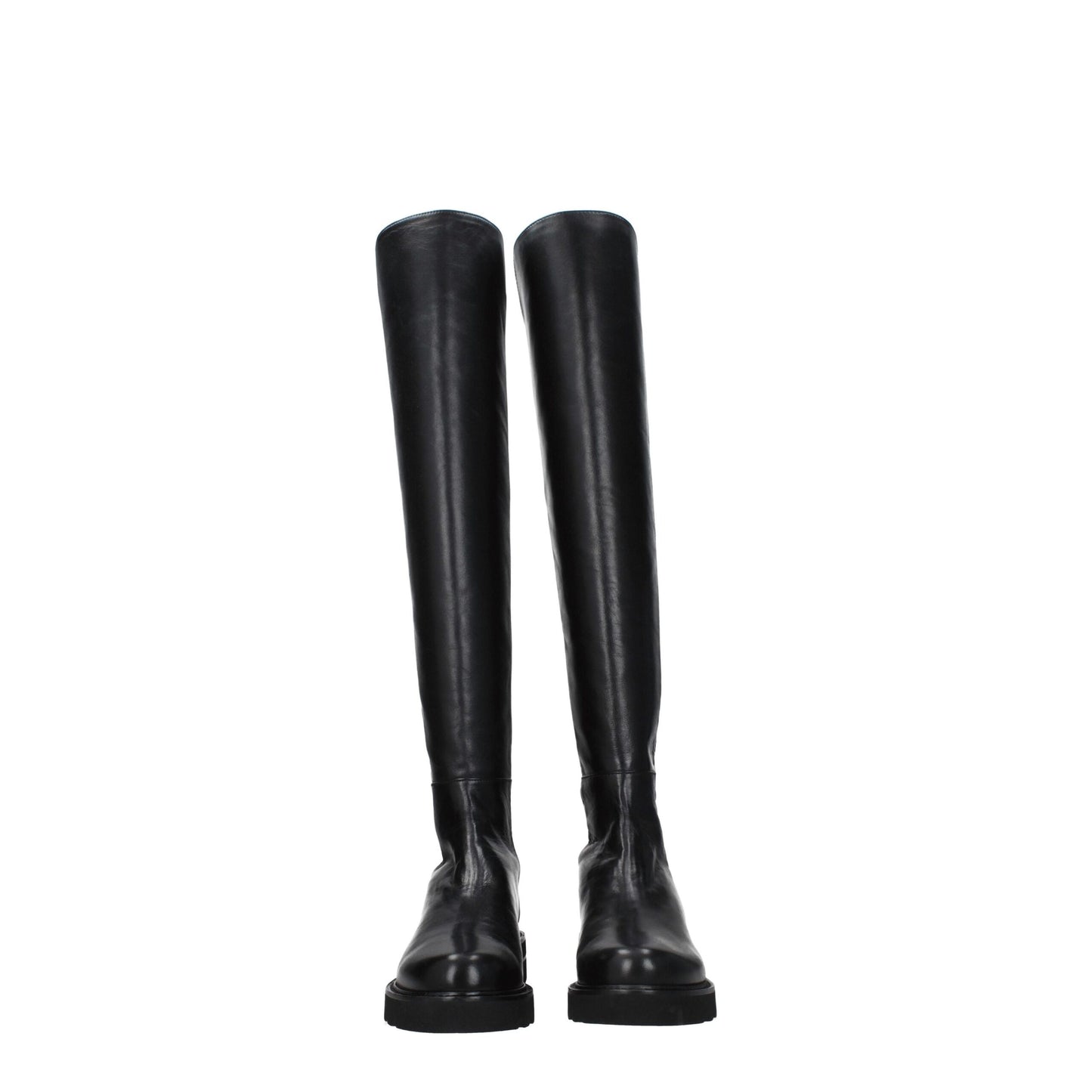 Stuart Weitzman Overknee-Stiefel aus schwarzem Leder