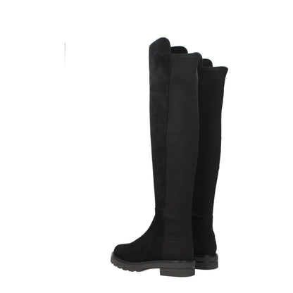 Stuart Weitzman Overknee-Stiefel aus schwarzem Leder