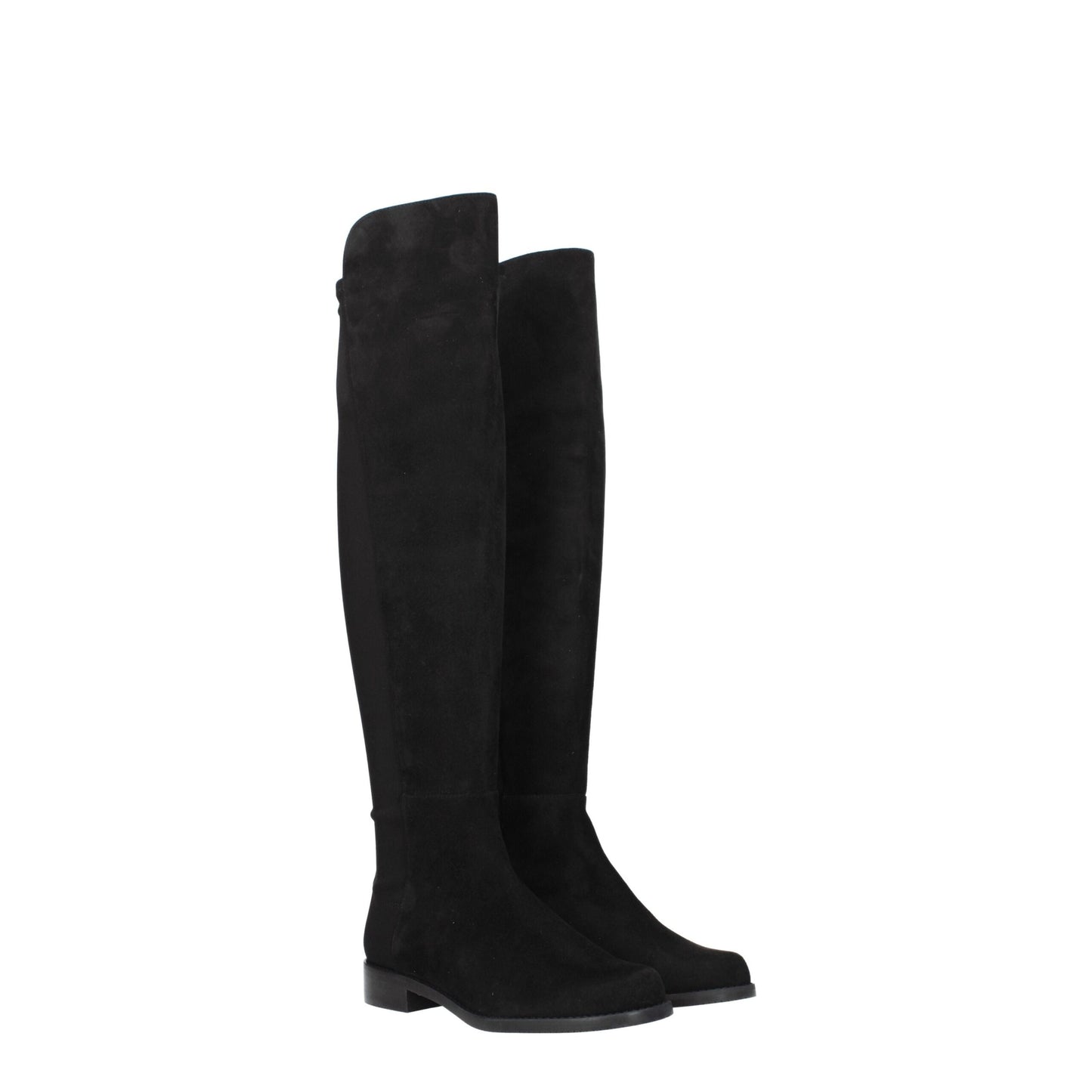 Stuart Weitzman Overknee-Stiefel aus schwarzem Leder