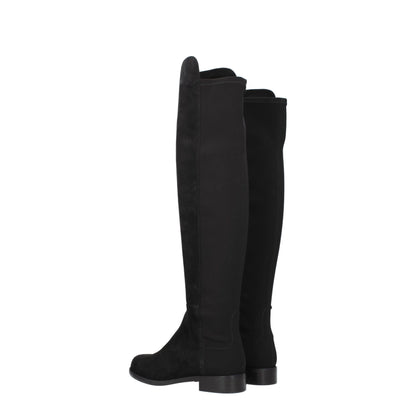 Stuart Weitzman Overknee-Stiefel aus schwarzem Leder