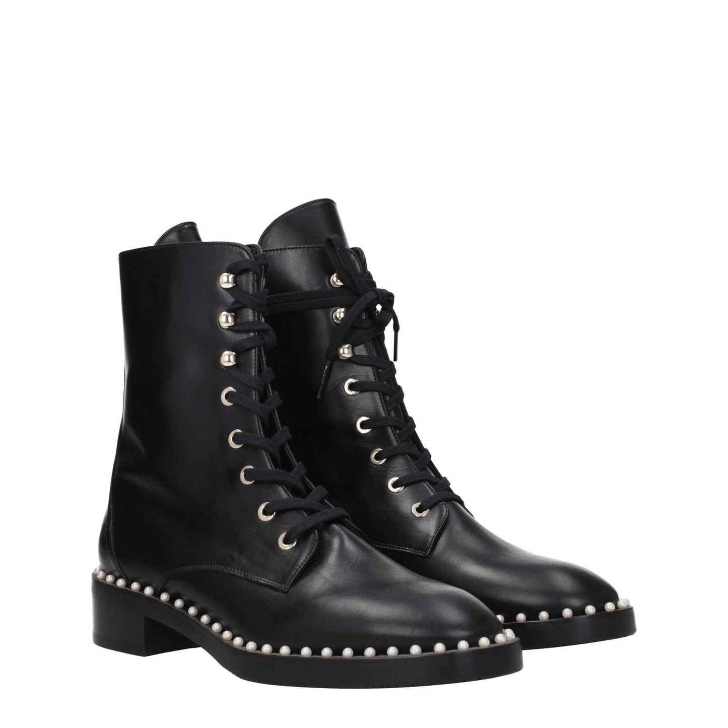 Stuart Weitzman – Schwarze Lederstiefeletten