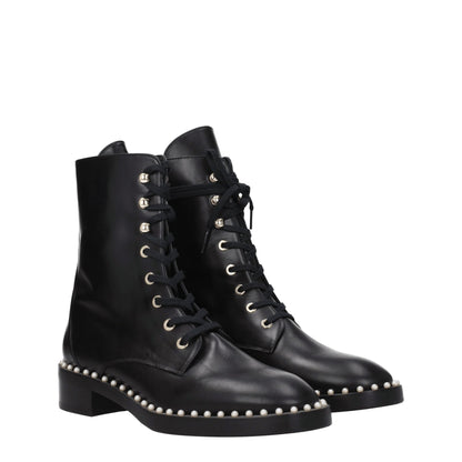Stuart Weitzman – Schwarze Lederstiefeletten