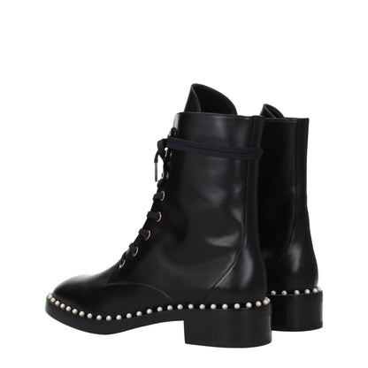 Stuart Weitzman – Schwarze Lederstiefeletten
