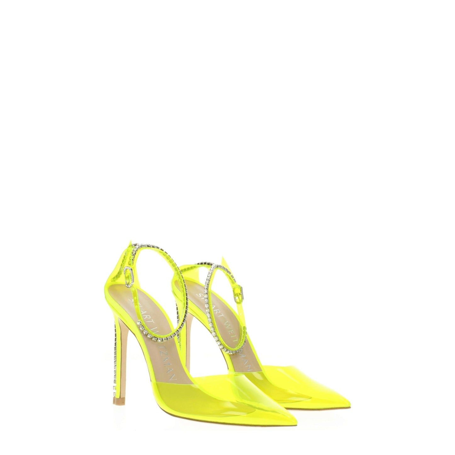 Gelbe PVC-Stiletto-Sandalen von Stuart Weitzman