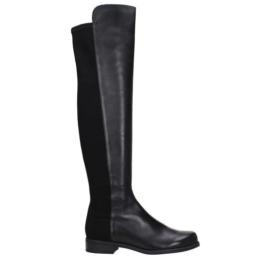 Stuart Weitzman Overknee-Stiefel aus schwarzem Leder