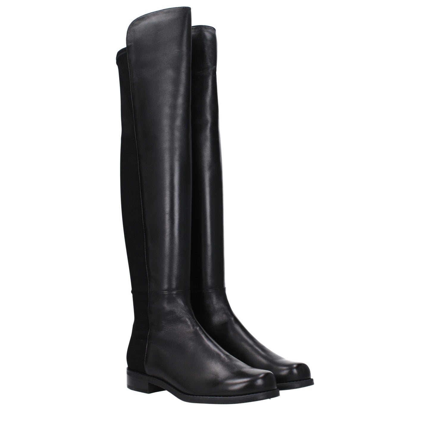 Stuart Weitzman Overknee-Stiefel aus schwarzem Leder