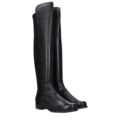 Stuart Weitzman Overknee-Stiefel aus schwarzem Leder
