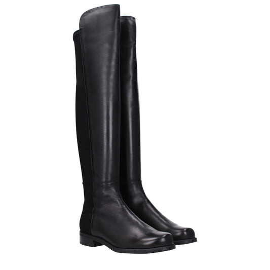 Stuart Weitzman Overknee-Stiefel aus schwarzem Leder