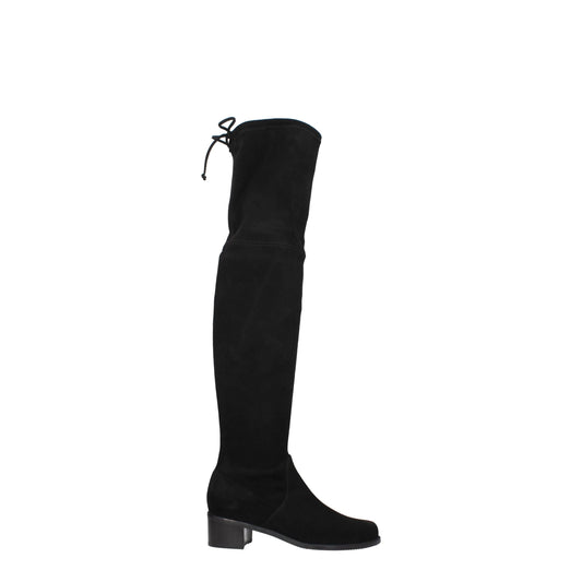 Stuart Weitzman Overknee-Stiefel aus schwarzem Leder