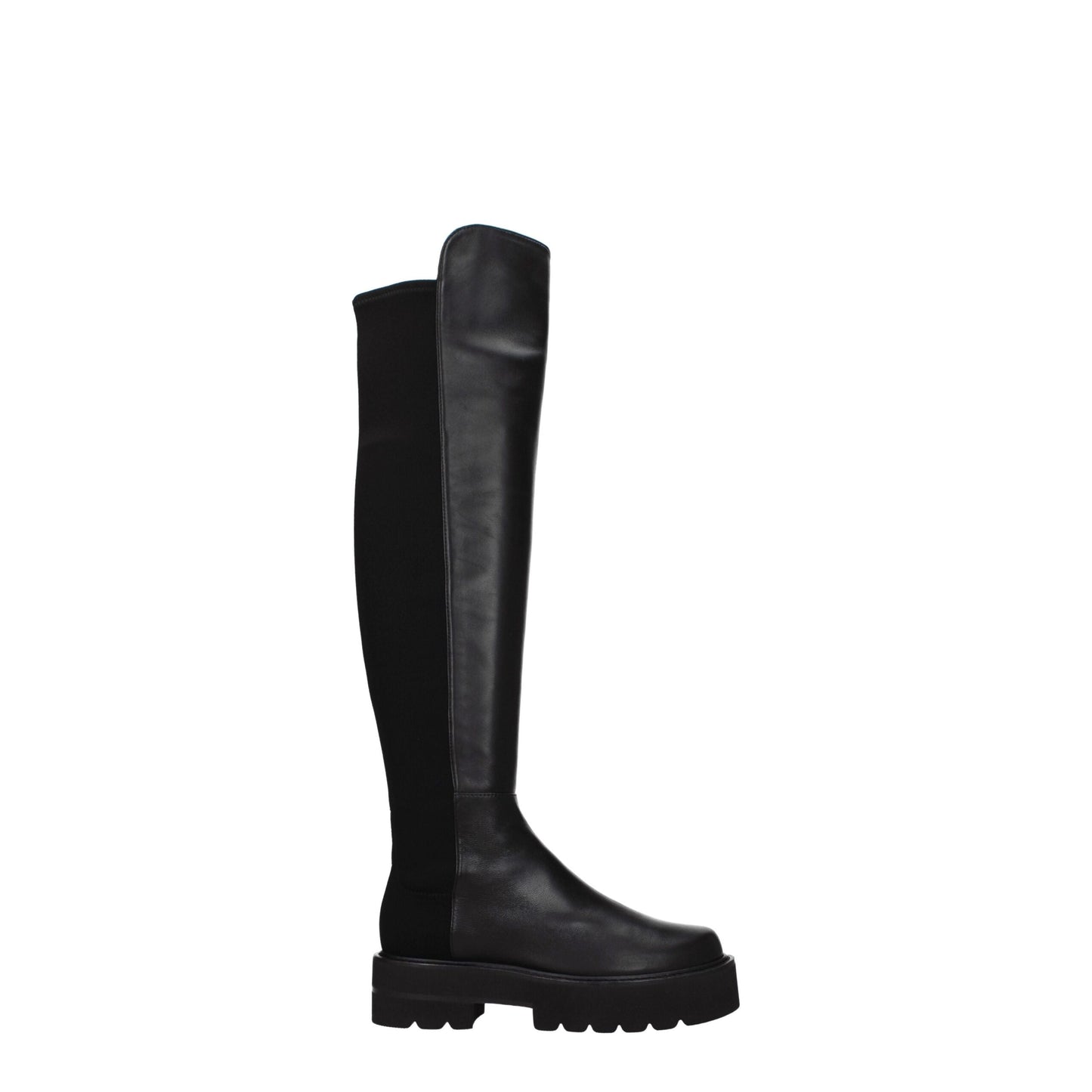 Stuart Weitzman Overknee-Stiefel aus schwarzem Leder