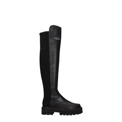 Stuart Weitzman Overknee-Stiefel aus schwarzem Leder