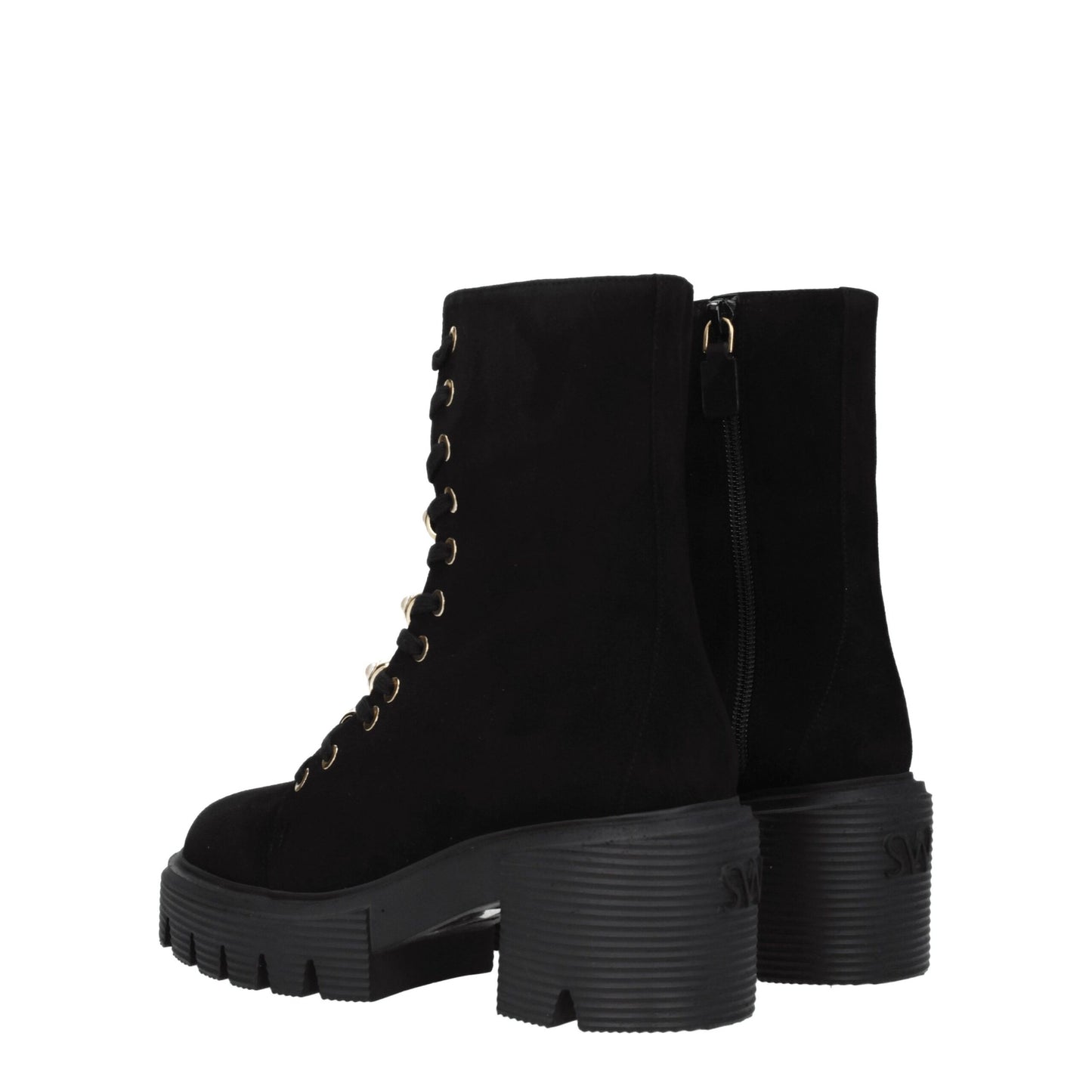 Stuart Weitzman – Schwarze Lederstiefeletten