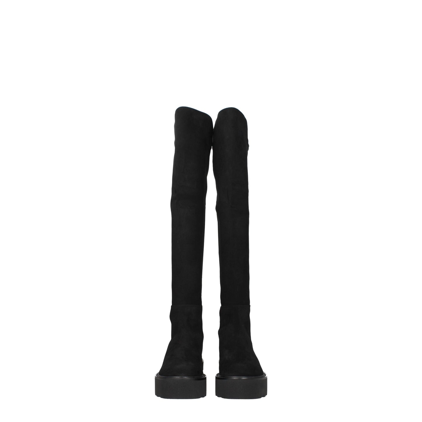 Stuart Weitzman Overknee-Stiefel aus schwarzem Leder