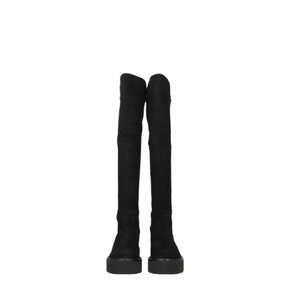 Stuart Weitzman Overknee-Stiefel aus schwarzem Leder