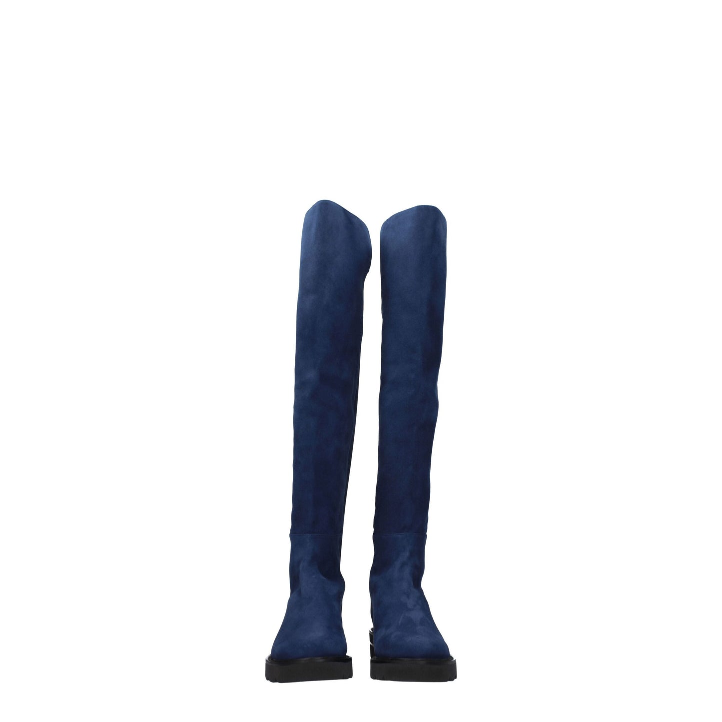 Stuart Weitzman, blaue Overknee-Stiefel aus Leder