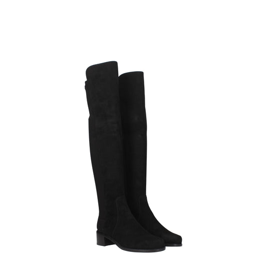Stuart Weitzman Overknee-Stiefel aus schwarzem Leder