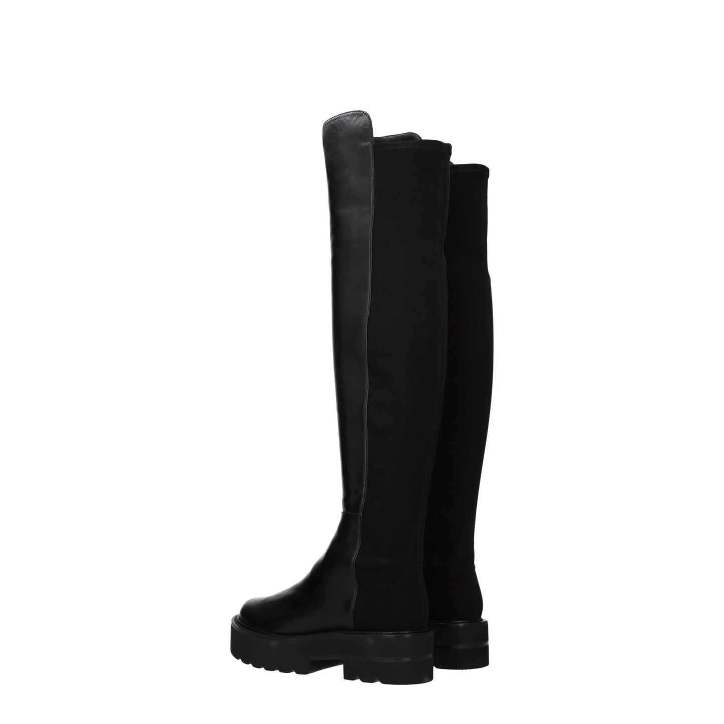 Stuart Weitzman Overknee-Stiefel aus schwarzem Leder