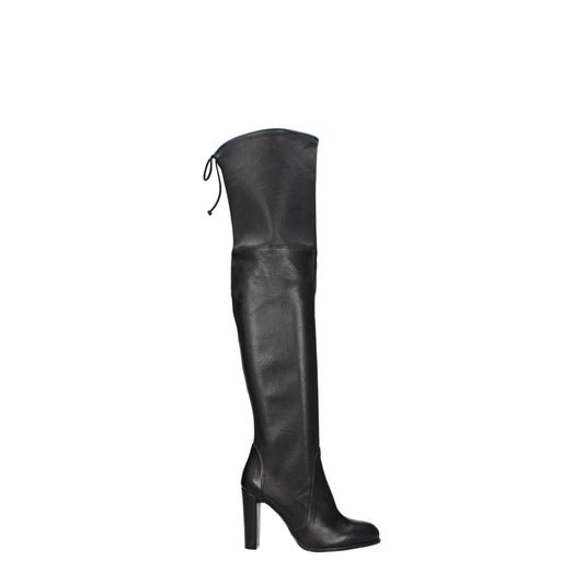 Stuart Weitzman Overknee-Stiefel aus schwarzem Leder